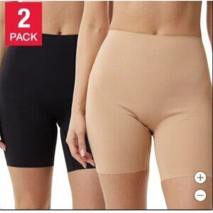 NEW Layer Zero Women's S Shaping Nylon Shorts 2-Pack Black & Dark Beige G1380